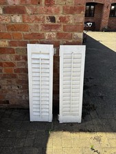 Set of 2 White Wooden Window Shutters – 56cm Wide x 96cm High – Classic Interior