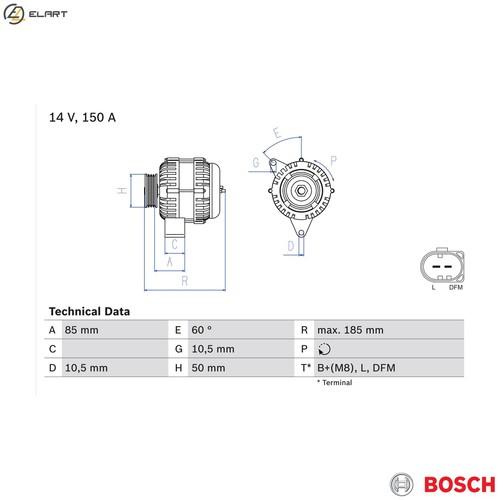 Alternator 986 047 550 - 0,