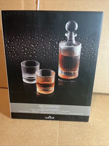 Decanter set ribbed textured - decanter,