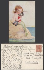 MABEL LUCIE ATTWELL 1925 Old Postcard Mermaid Everybody's Loved by Someone 951