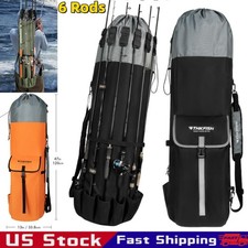 6 Rods Durable Canvas Fishing