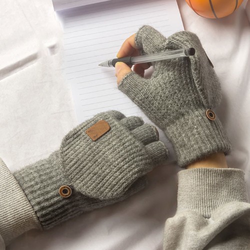 Pair knitted flip gloves - 1,