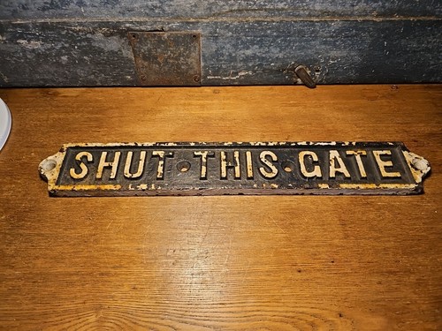 Antique cast iron railway sign - antique,