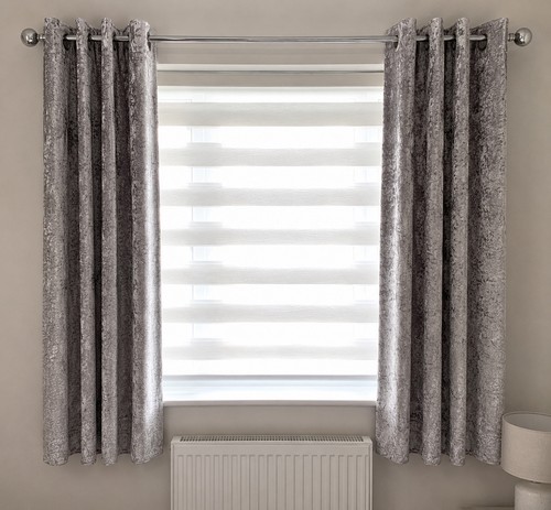 Silver grey crushed velvet - grey,