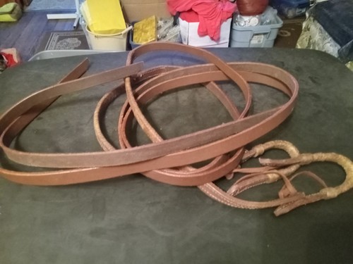 Used leather western reins - leather,