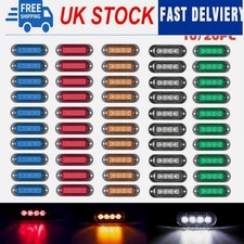 4 LED Side Marker Lights Amber Signal Indicator Lamp Lorry Truck Trailer 12V UK