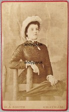 CDV LADY BONNET PARASOL SMITH