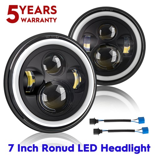 Pair led headlight - 7'', halo
