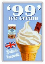 99 Ice Cream Fridge Magnet NEW British Seaside Classic. Ice Cream Cone