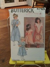 Vtg 1987 Butterick 4768 Childs