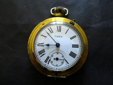 Timex Golden Cased 55mm Pocket Watch. Working.   VGC