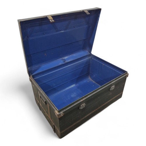 Vintage metal storage trunk - vintage,