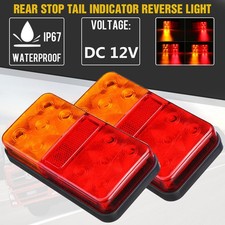 2x 12V 10 LED Rear Tail Lights Indicator Stop Lamp Trailer Caravan Van Truck Car