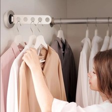 Greatim Laundry Hanger Wall Mount, Wall Mounted Clothes Hanger, Folding Clothes