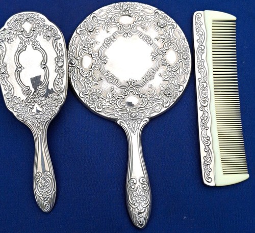 Vintage silver plated vanity - silver,