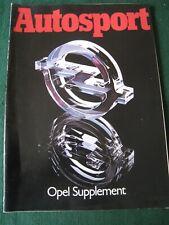 AUTOSPORT OPEL SUPPLEMENT 1977 OPEL KADETT GT PRIVATEERS IN EUROPE MANTA ASCONA