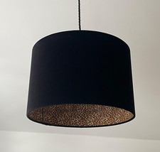 Lampshade Black Velvet Leopard