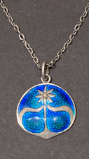 Fine James Fenton Arts & Crafts /Art Nouveau Silver Enamel Pendant Necklace 1909