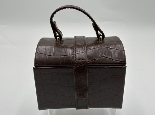 Brown croc embossed mini - croc,