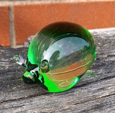 ART GLASS GREEN/CLEAR PIG