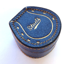 Vintage blue leather stud - blue,