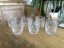 6 Whitefriars Crystal Garland Tumblers 3.1/2" x 2.7/8" look unused to me.