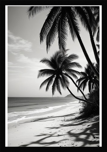 Serene tropical beach - tropical, framed