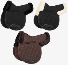 LeMieux Merino+ Half Lined GP Numnah General Purpose Wool Black/White/Brown M/L