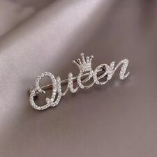 Stunning Crystal Queen Brooch Scarf Pin Women Wedding Party Jewellery Collection
