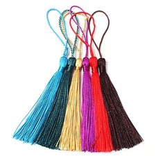 20 Pcs Silky Tassels 8+5cm For Bookmarks Key Sewing Costume jewellery Decoration