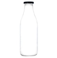1L Glass Milk Bottle and Lid