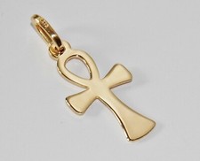 9ct Yellow Gold ANKH Cross Pendant - Solid - New