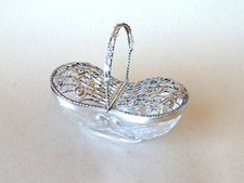 1904 Sterling Silver Rock Crystal Glass Potpourri Basket William Comyns