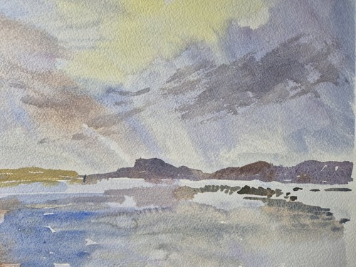 Abstract scene watercolour - abstract,
