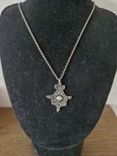 Silver Tuareg Cross Pendant Necklace African Jewelry Ethnic Tribal