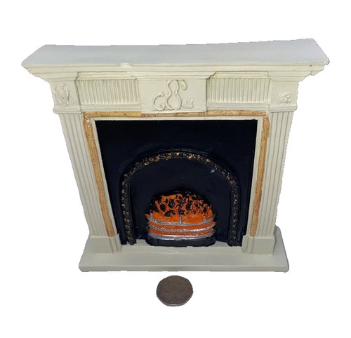 Dolls house fireplace resin - fireplace,