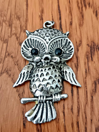 Vintage owl pendant silver - vintage,