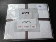 Hotel Living Pillowcase Single Super king White Border New
