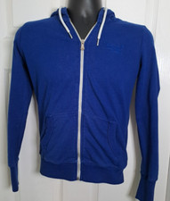 Superdry blue zip up hooded jacket size XS