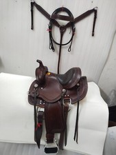 Western Premium Trail Horse Tack Leather Saddle Size 10" to 18.5".