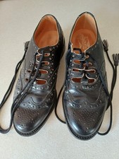 Ghillie Brogues Black Size 8 Thistle Shoes with cream dress gloves