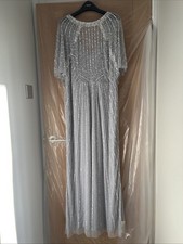 Monsoon Grey Silver Beaded Maxi Dress Size 16 New Without Tags Party Wedding