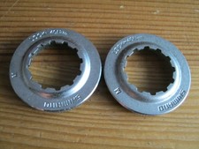 2x Shimano Centre Lock, Disc Brake Rotor Rings Pair Silver Quick Release Hubs