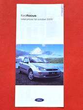2000 FORD FOCUS PRICE LIST -
