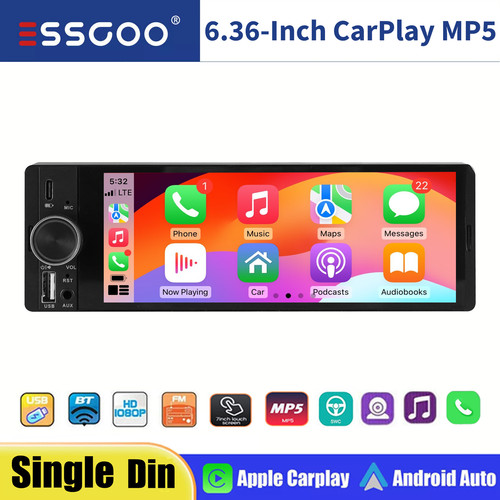 Single din wireless - single, 6.36"