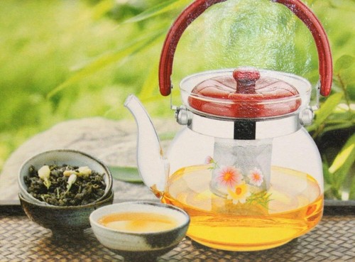 Glass teapot with - teapot, handle