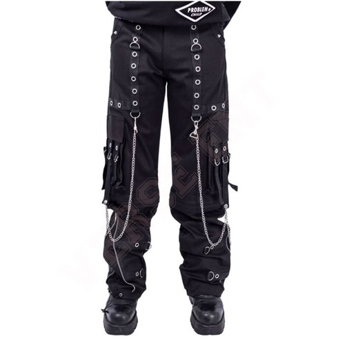 Men gothic pants black cyber - pants,