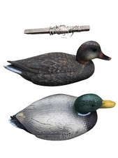 2 x Decoy Vintage Mallard Ducks Italy Hunting Shooting Pond Ornament Sport Plast