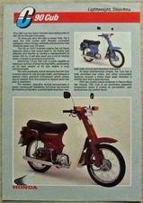 HONDA C90 Cub Lightweight Motorcycle Sales Specification Leaflet c1990