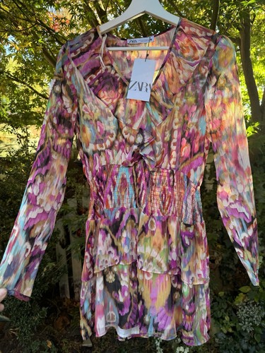 Zara pink purple chiffon - purple,